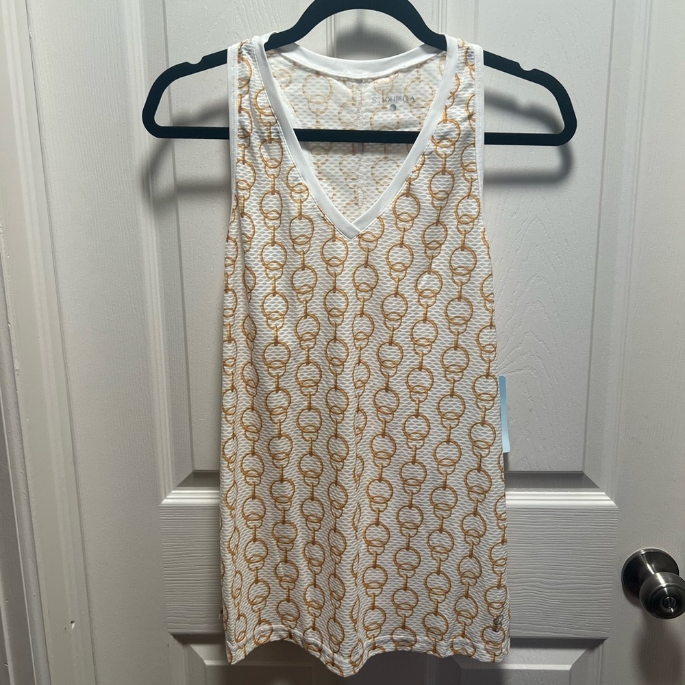 NEW Sofibella | Muscle Racerback‎ Tank Gold Chain Tennis